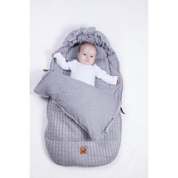 Easygrow Grandma All-Year Bag, nitted stroller bag in bamboo viscose, wool, and down.