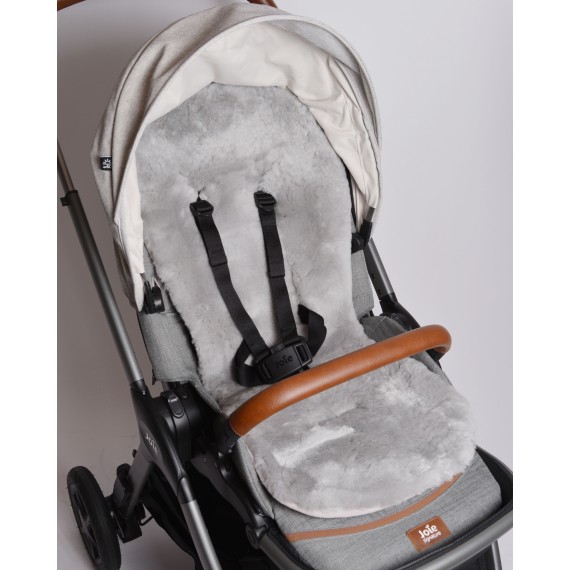 Sheepskin seatliner for stroller.